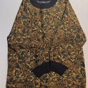 Dolce & Gabbana Gold and Green Brocade Sweater